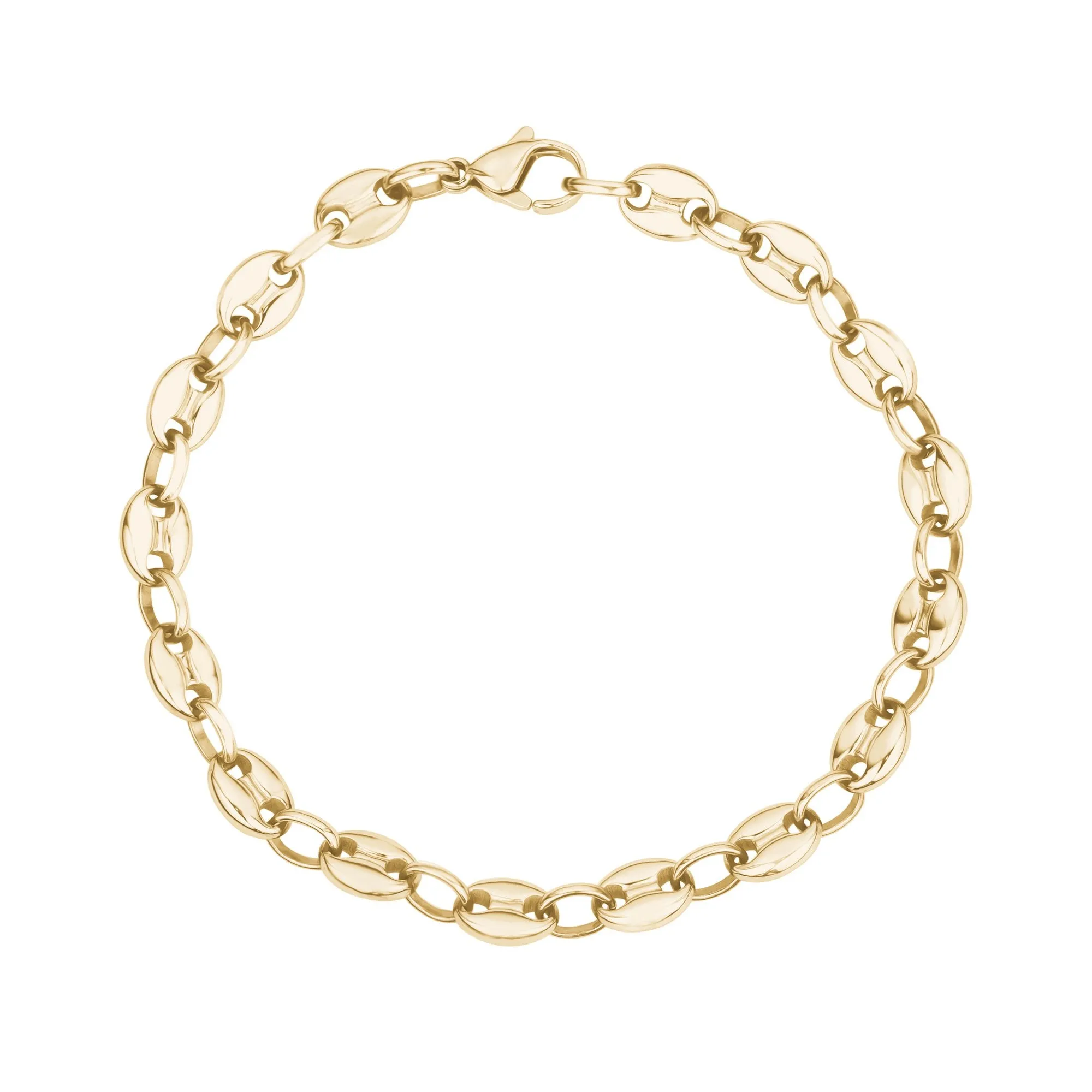 6mm Coffee Bean Link Bracelet