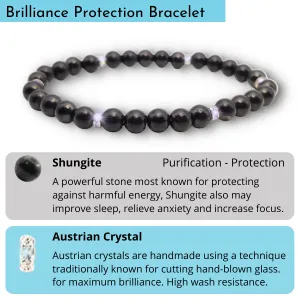 6mm Shungite and Austrian Crystal Protection Bracelet
