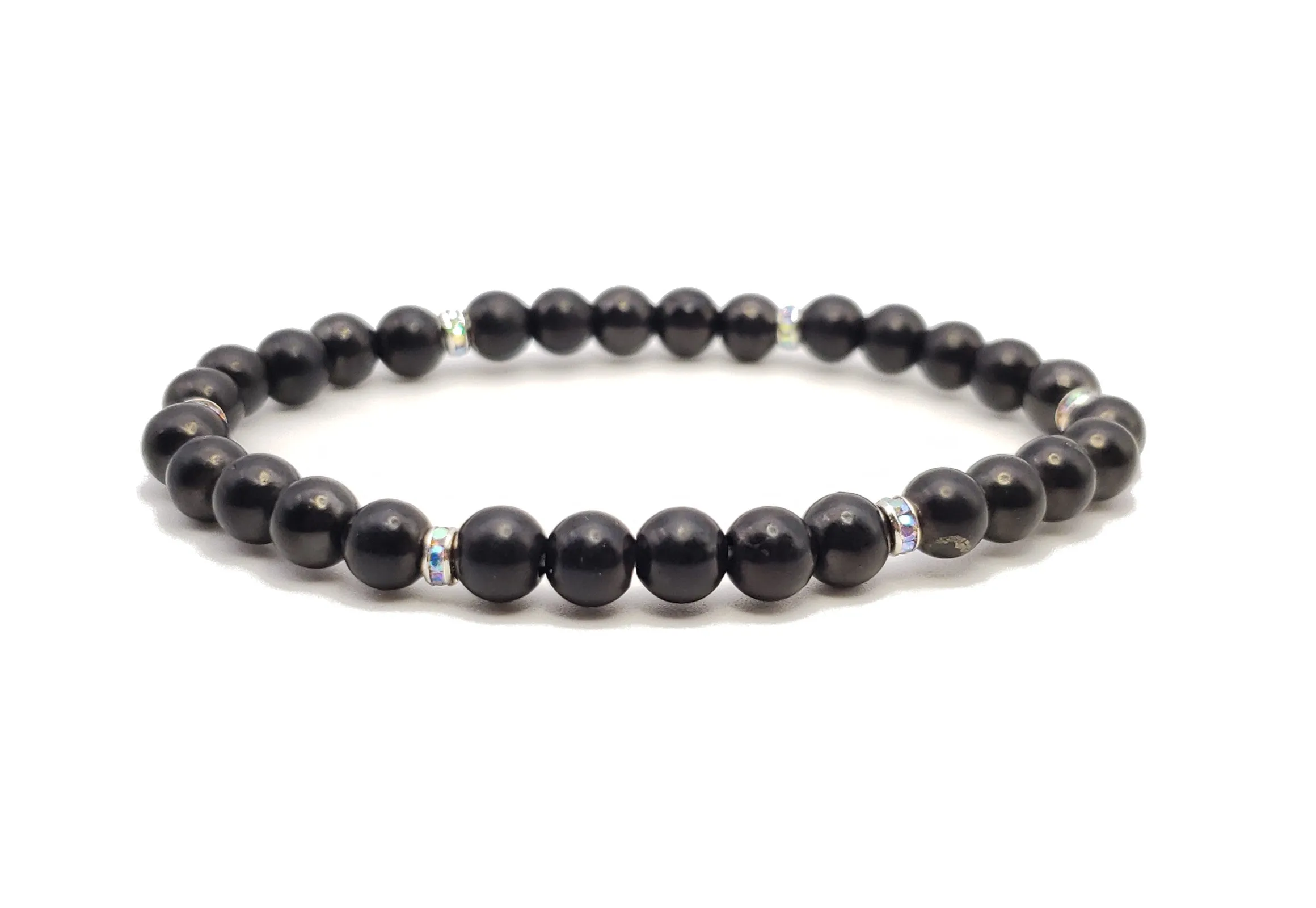 6mm Shungite and Austrian Crystal Protection Bracelet