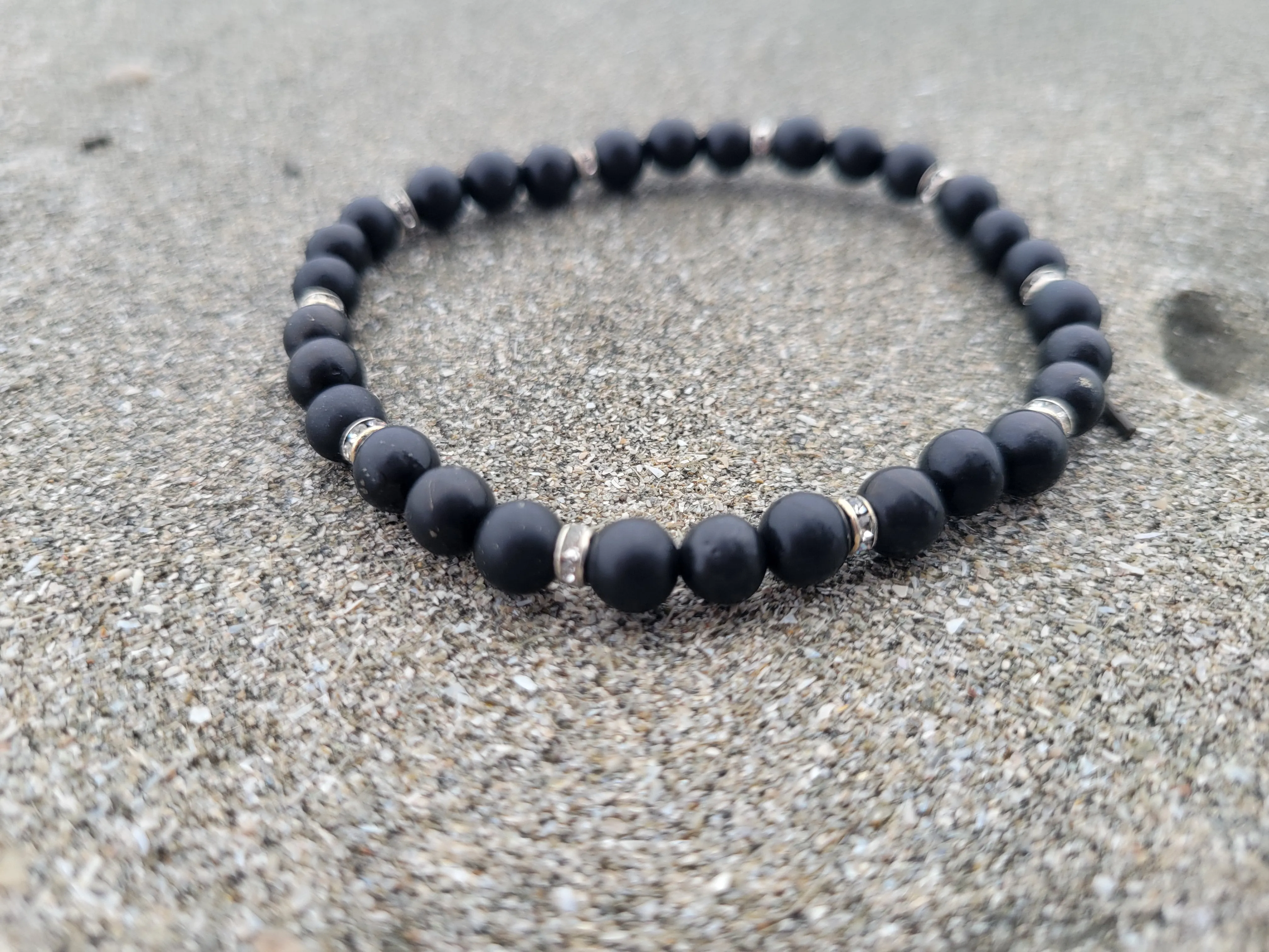6mm Shungite and Austrian Crystal Protection Bracelet