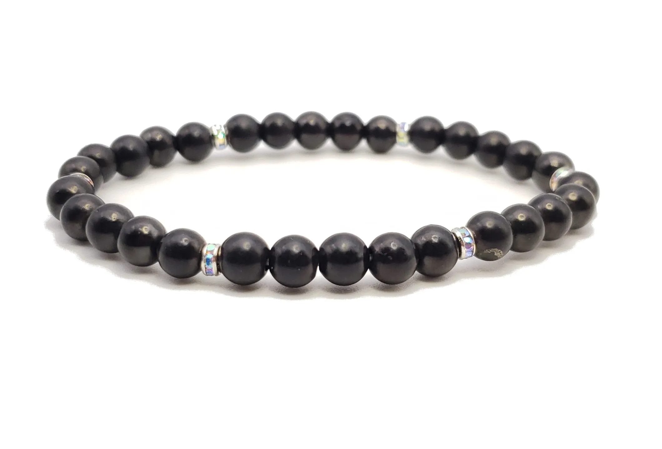 6mm Shungite and Austrian Crystal Protection Bracelet