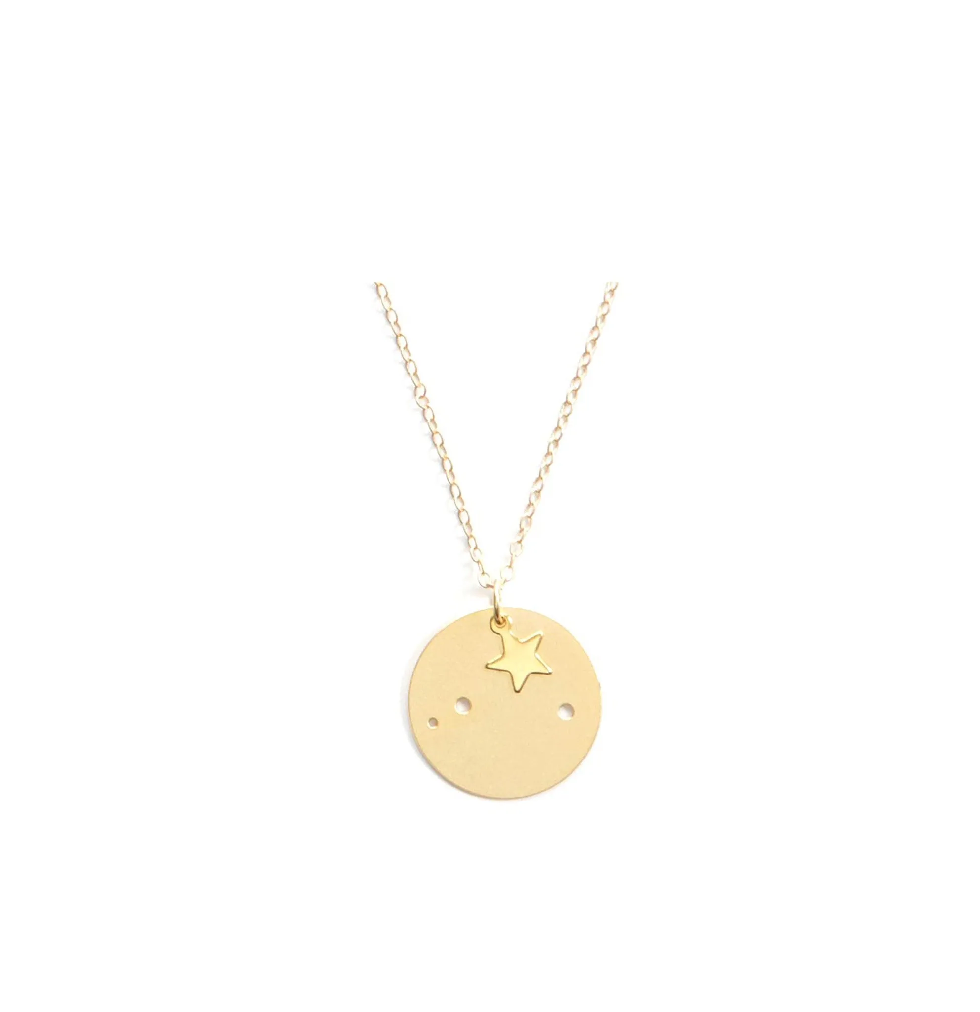 7/8" 14k Gold Dipped Zodiac Constellation Charm Necklace, All 12 Signs: Aries through Pisces