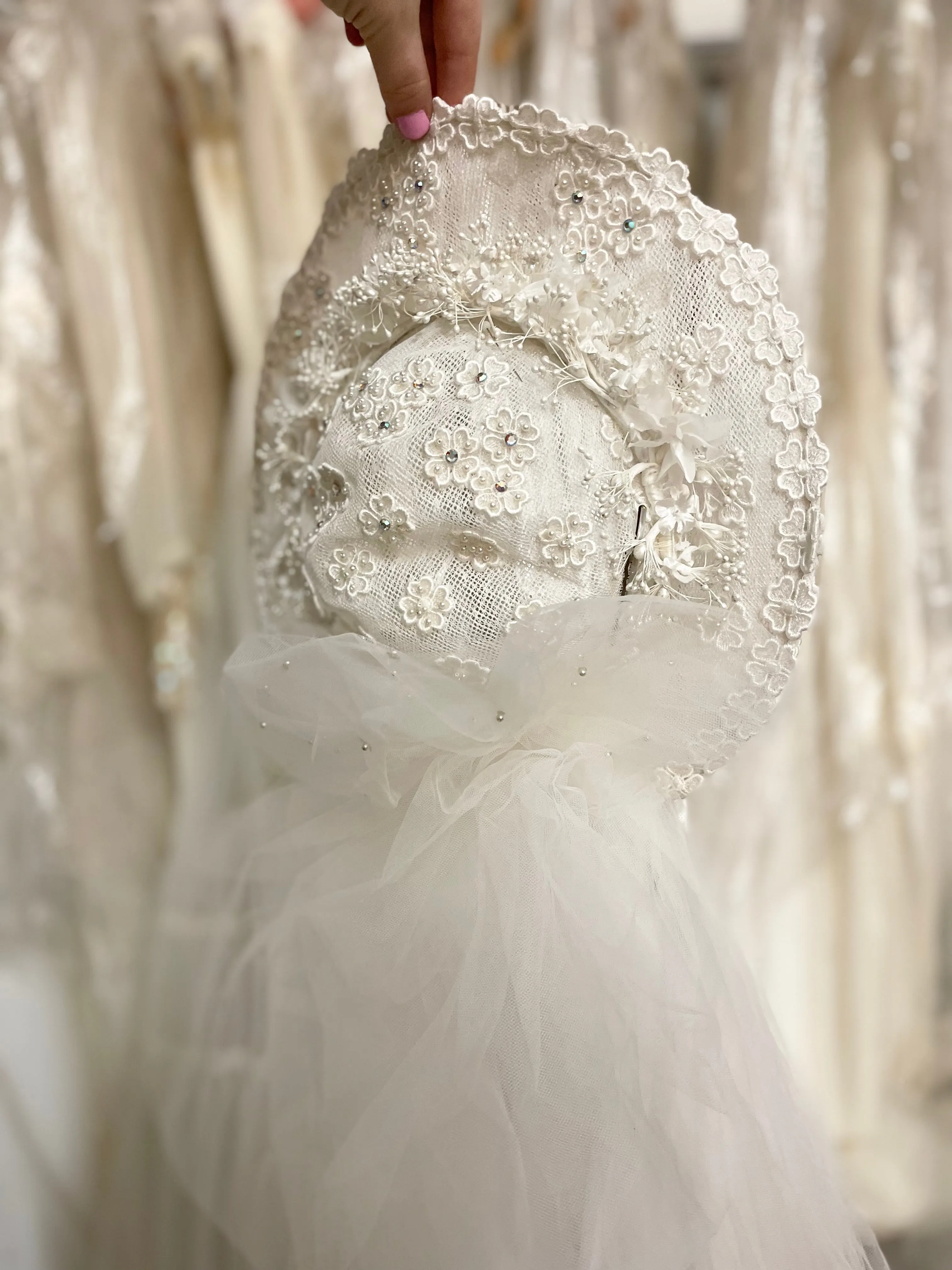 80s flower flair veil ￼