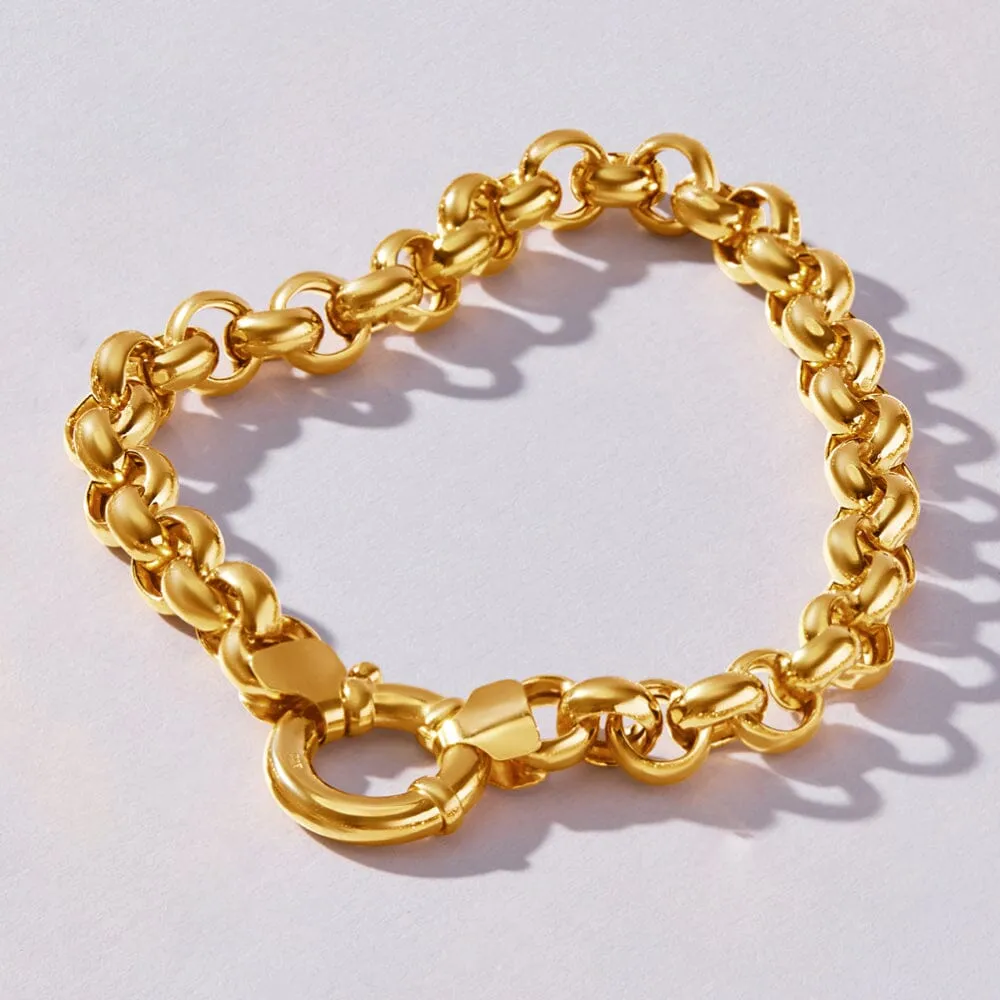 9ct Yellow Gold Silver Infused Belcher Bracelet
