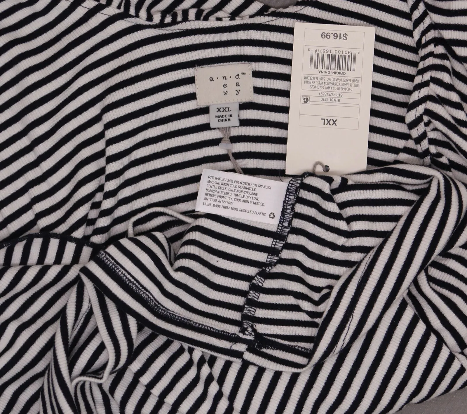 A New Day Women's Striped Off the Shoulder Sleeveless Knit Top Shirt
