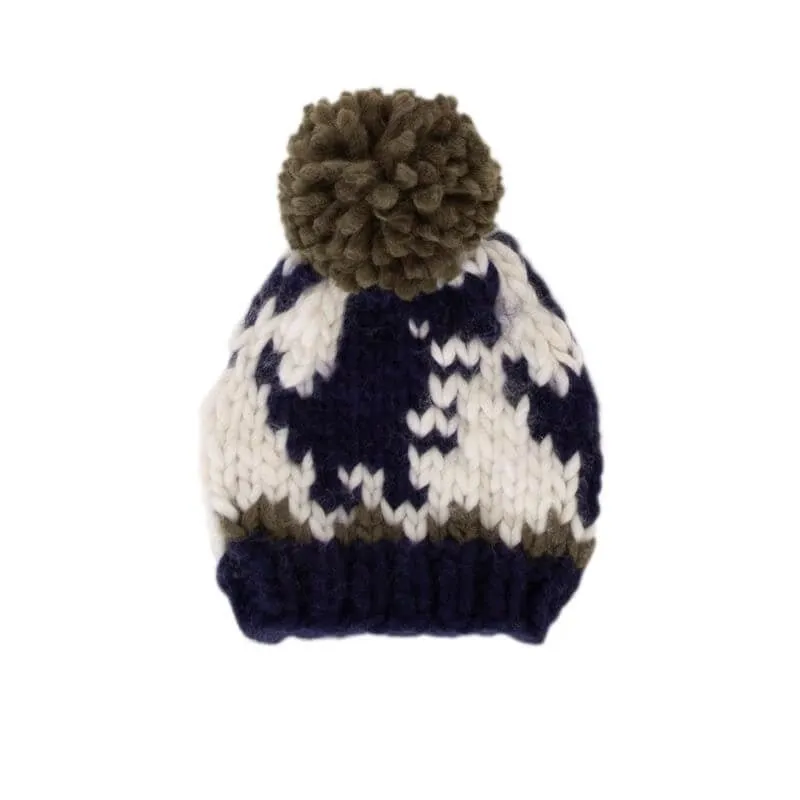 Acorn Kids Dino Beanie - Navy and Khaki