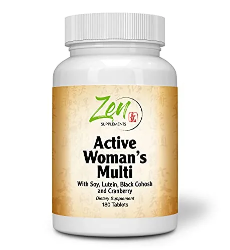 Active Womens Multivitamin - Best Women's MultiVitamins - Extra Strength Daily Multivitamin for Women with Soy, Black Cohosh, Lutein & More - Support Feminine Health and Overall Well-Being - 180 Tabs
