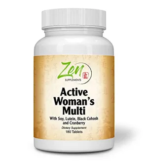 Active Womens Multivitamin - Best Women's MultiVitamins - Extra Strength Daily Multivitamin for Women with Soy, Black Cohosh, Lutein & More - Support Feminine Health and Overall Well-Being - 180 Tabs