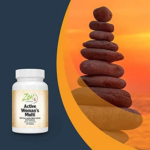 Active Womens Multivitamin - Best Women's MultiVitamins - Extra Strength Daily Multivitamin for Women with Soy, Black Cohosh, Lutein & More - Support Feminine Health and Overall Well-Being - 90 Tabs