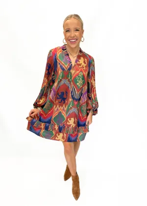 Alden Adair Liza Dress - Royal Ikat