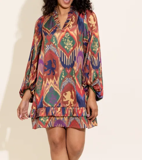 Alden Adair Liza Dress - Royal Ikat