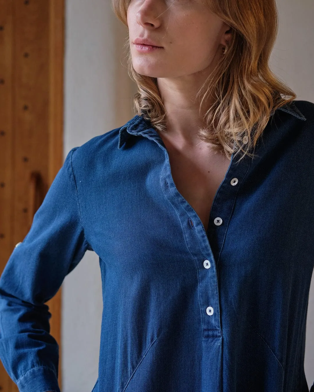 Alexa Women's Cotton Dress | Denim