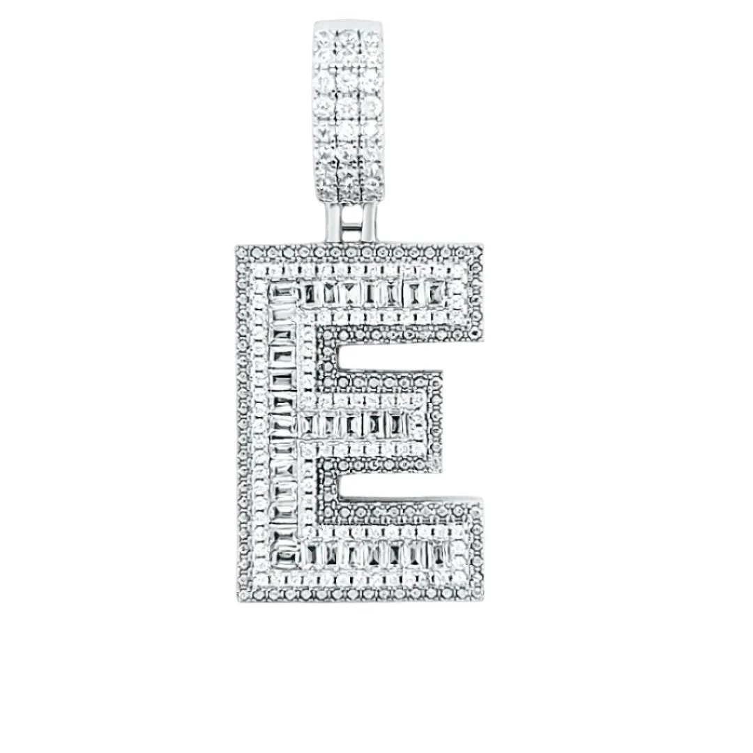 Alphabet Lab-Created Moissanite Sterling Silver Charm Pendant - M419389