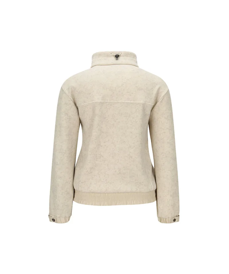 ANEW Golf Women Half Zip-Up  Long sleeve T Shirt - Light Beige