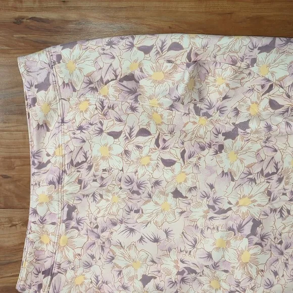 Anthropologie Skye Peach Ruffled Floral Skirt Women's Size 12 NWT Asymmetrical