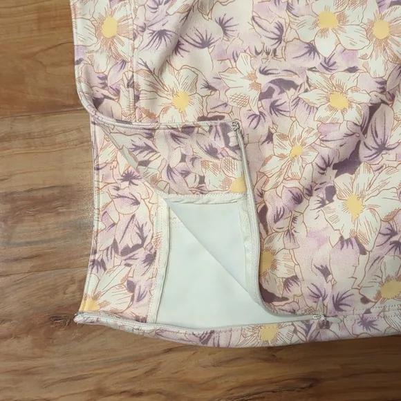 Anthropologie Skye Peach Ruffled Floral Skirt Women's Size 12 NWT Asymmetrical