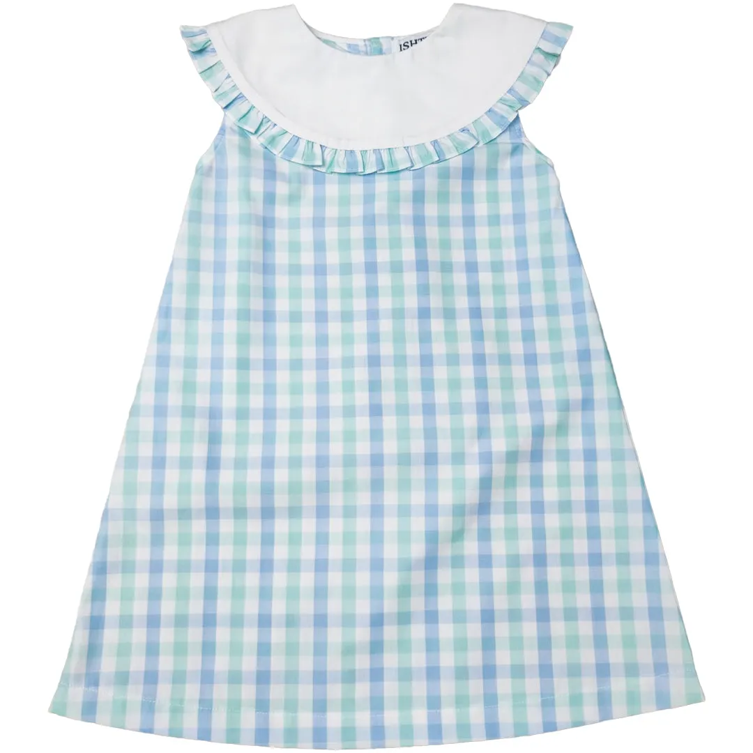 Aqua Plaid Girl's Dress