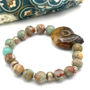 Aqua Terra Jasper Gemstone Stretch Bracelet SMALL