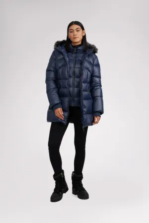 Ares Women's Puffer Jacket w/Faux Fur Trim