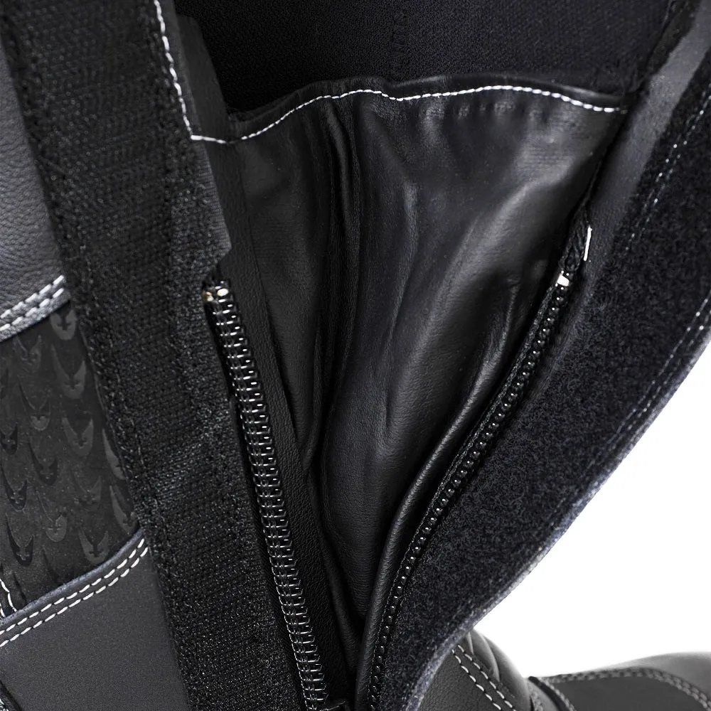 Arrow Women's Black Motorcycle Leather Boots