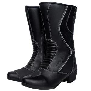 Arrow Women's Black Motorcycle Leather Boots