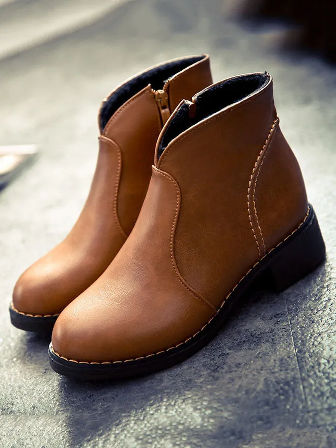 Autumn and Winter Pointed Boots with Thick Martin Boots Low Heel Women's Boots Set Feet Bare Boots