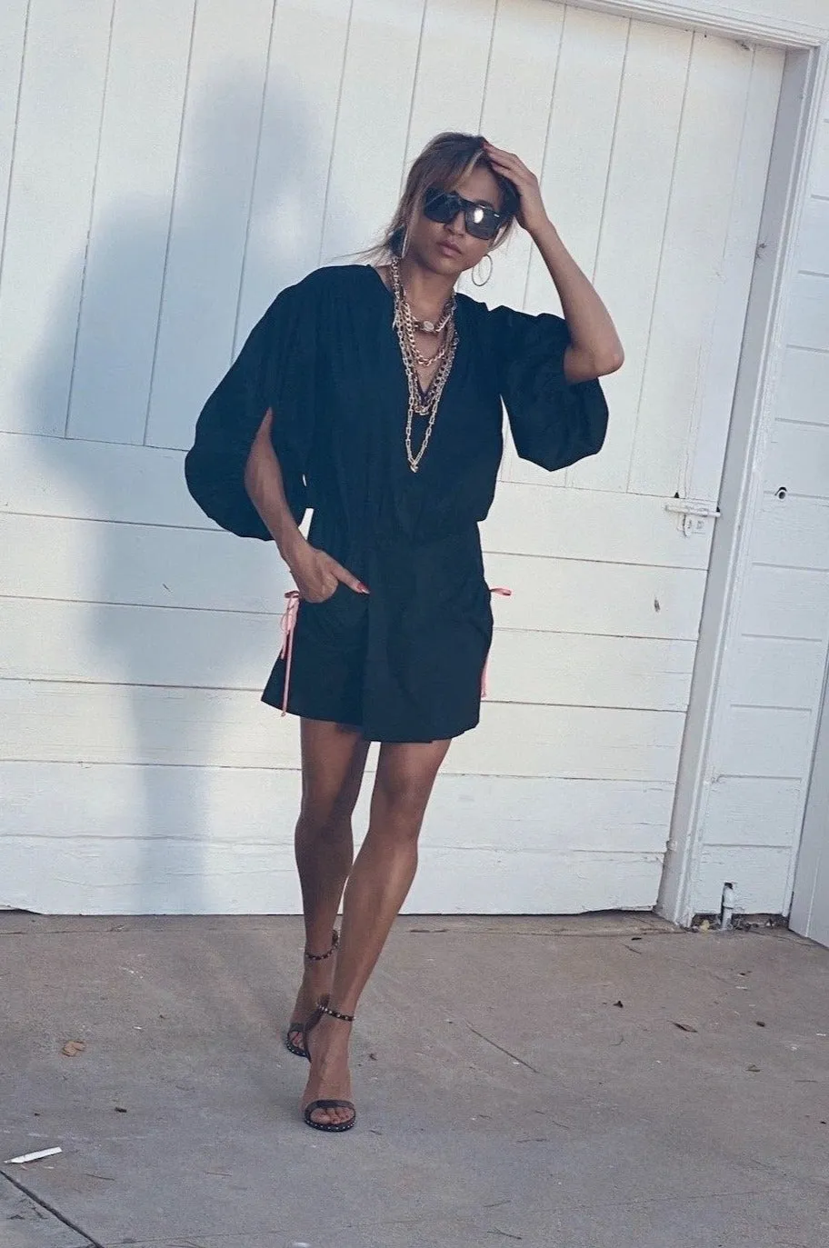 AVA Black Cotton Top/dress