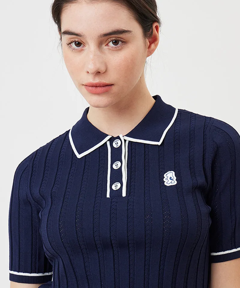 AVEN  Punching Half Knit - Navy