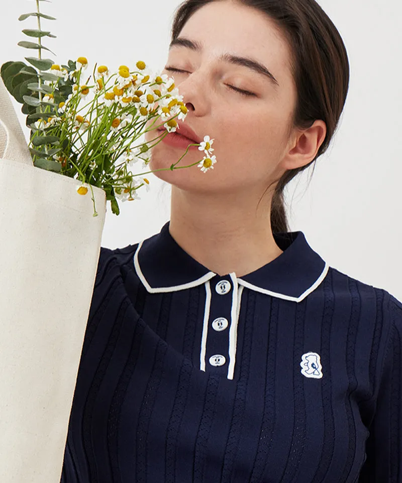 AVEN  Punching Half Knit - Navy