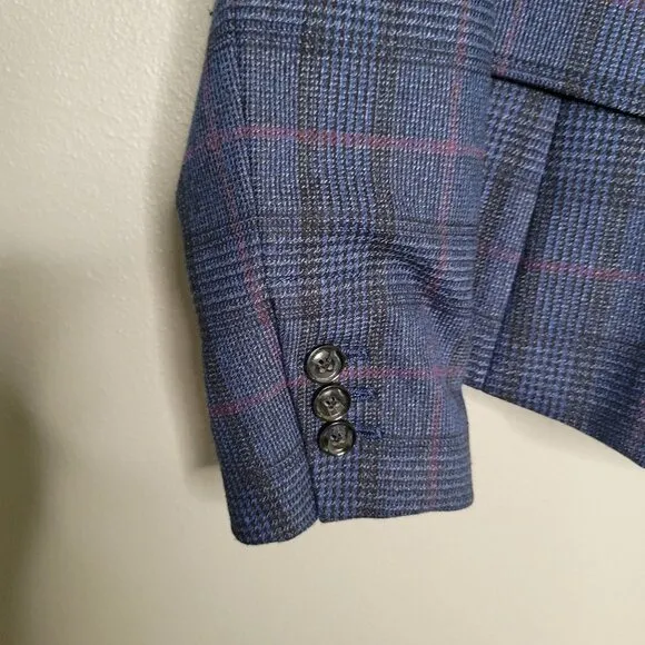 Banana Republic Women's 0 Double Breasted-Fit Plaid Blazer Academia Old Money