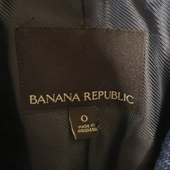 Banana Republic Women's 0 Double Breasted-Fit Plaid Blazer Academia Old Money