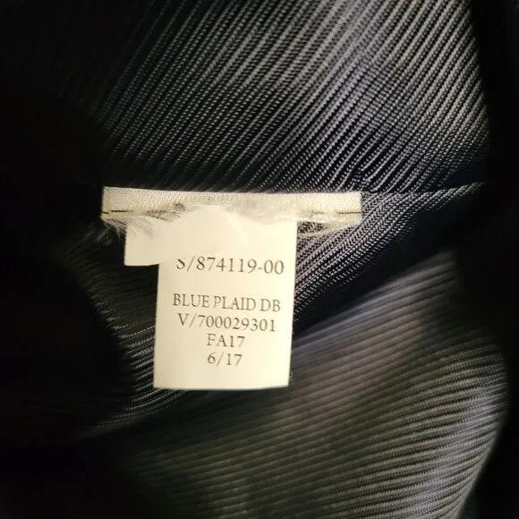 Banana Republic Women's 0 Double Breasted-Fit Plaid Blazer Academia Old Money