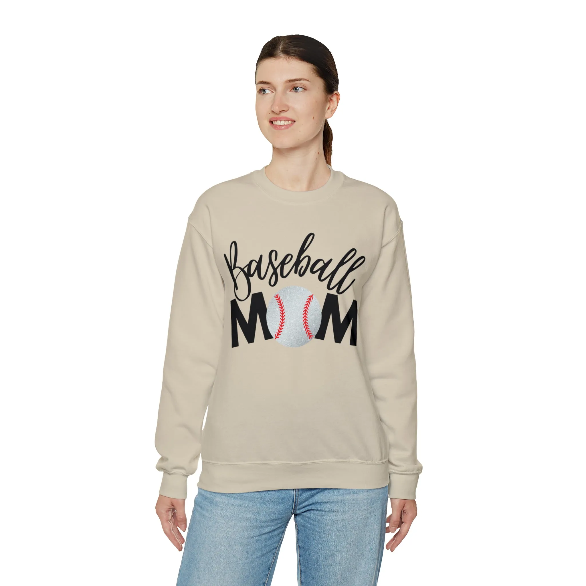 Baseball Mom Shimmer Crewneck Sweatshirt