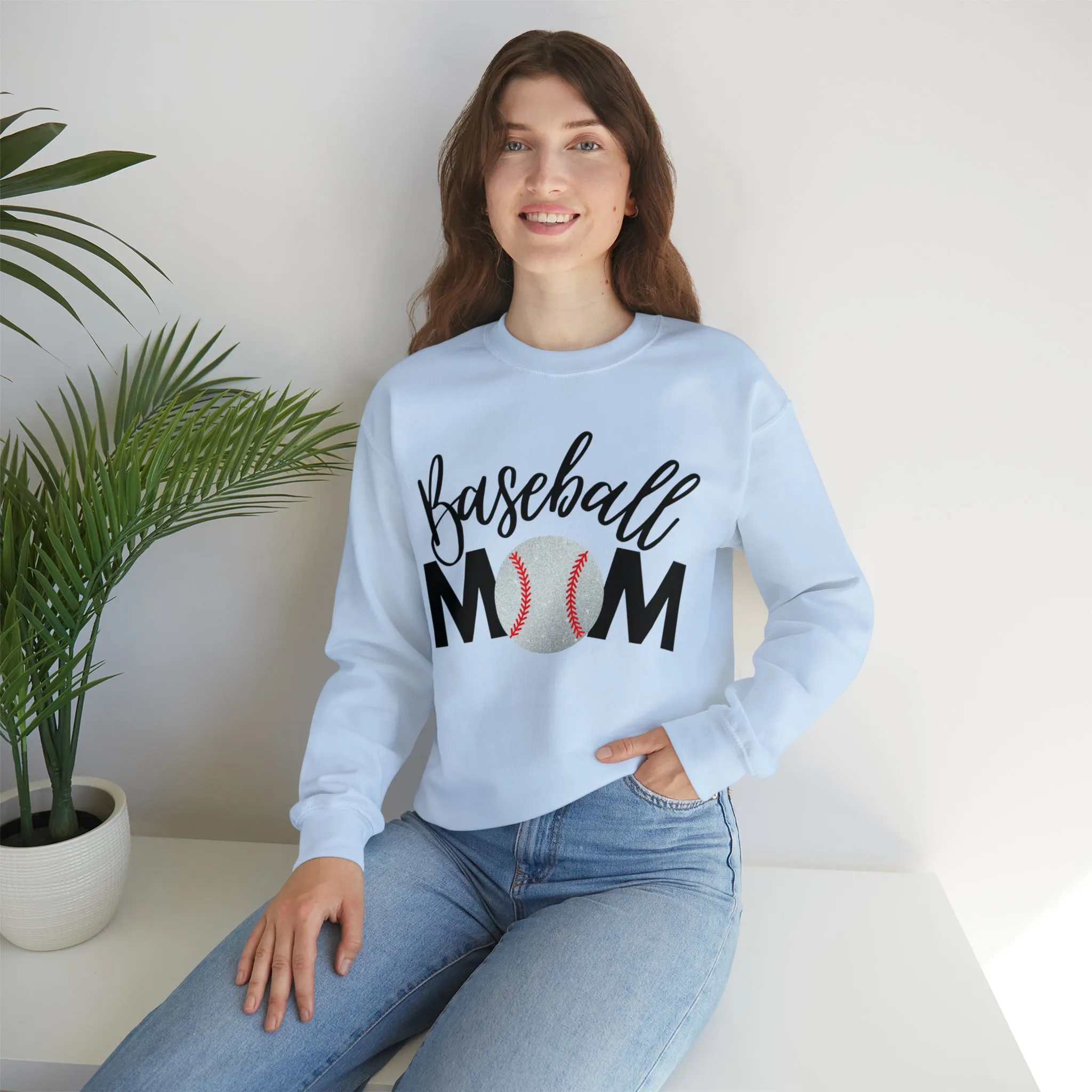 Baseball Mom Shimmer Crewneck Sweatshirt