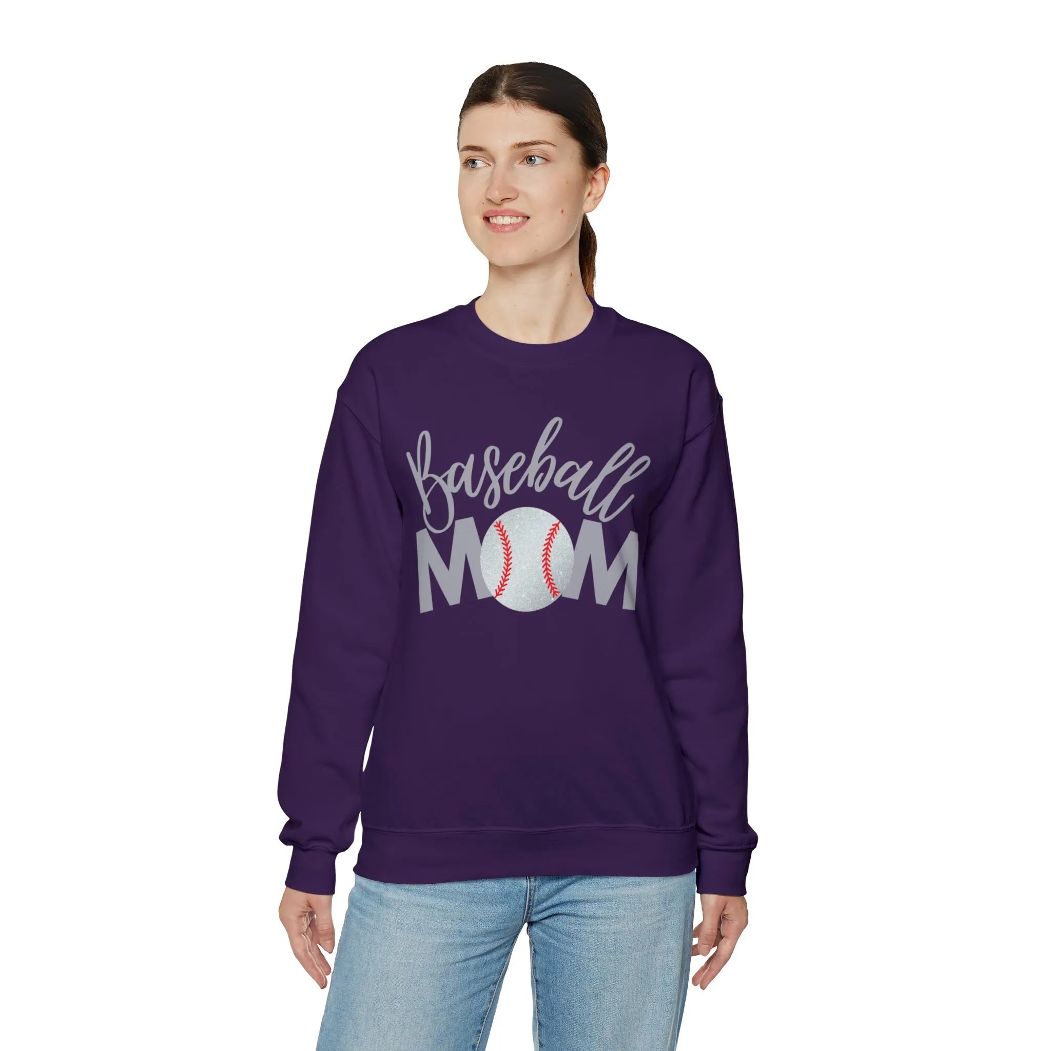 Baseball Mom Shimmer Crewneck Sweatshirt