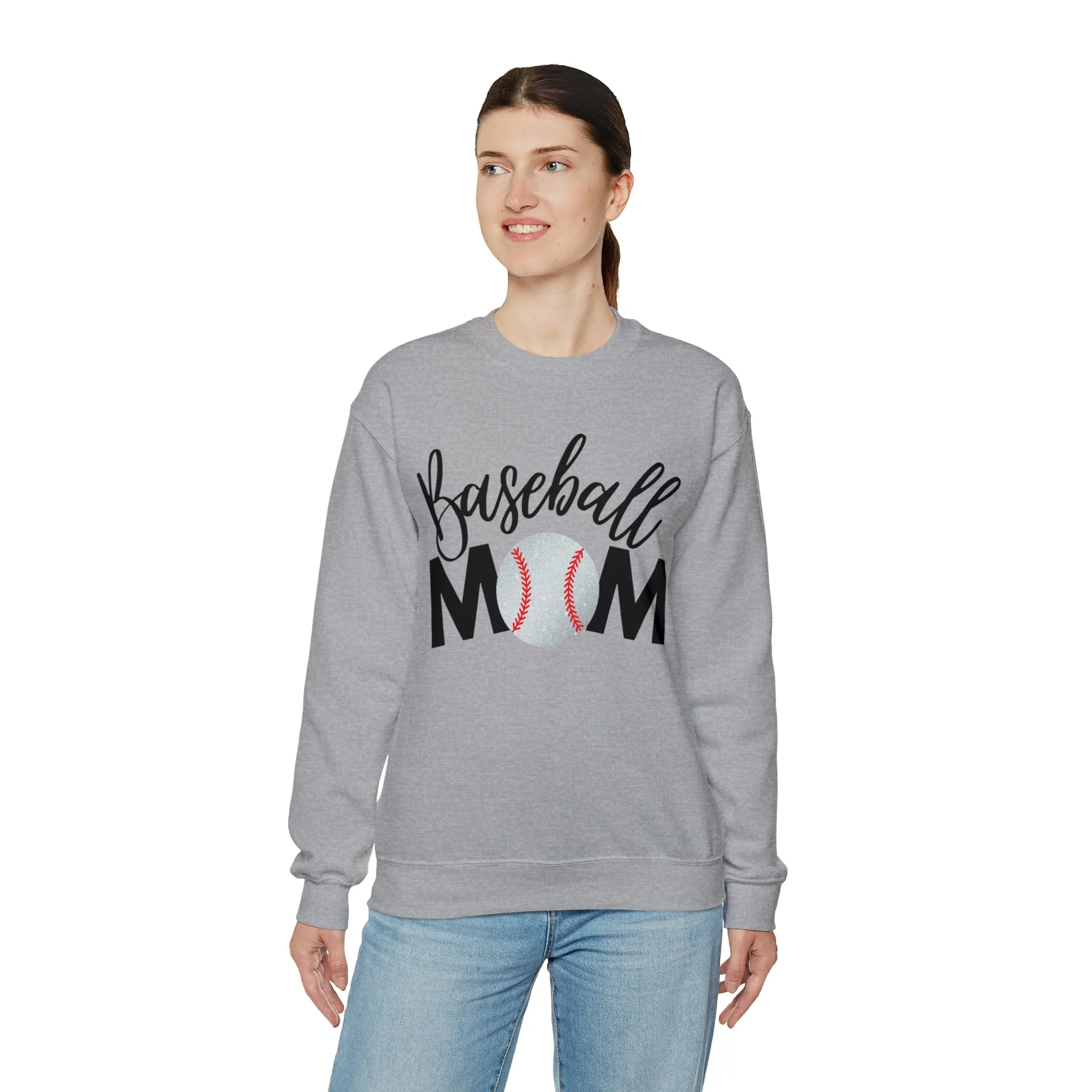 Baseball Mom Shimmer Crewneck Sweatshirt