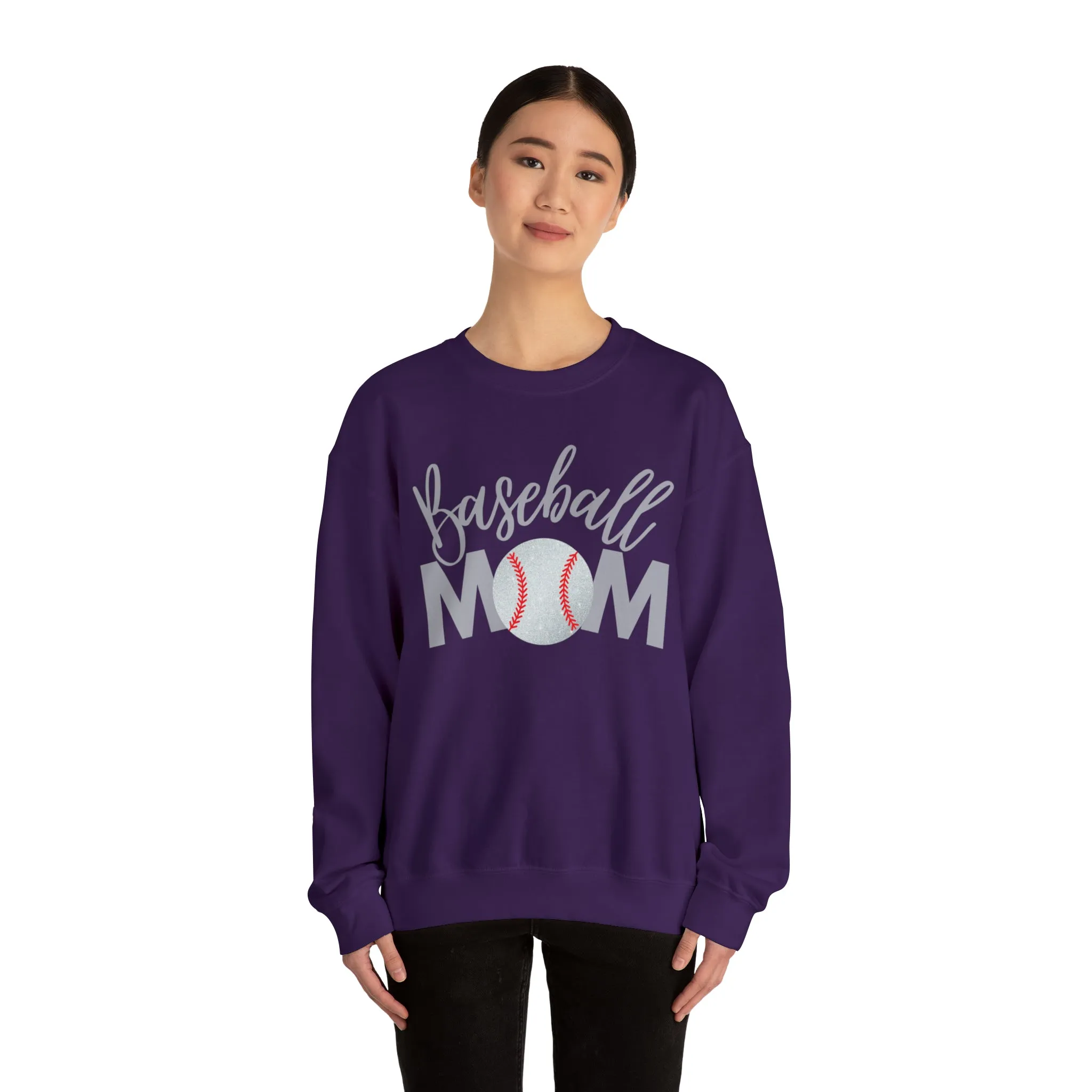 Baseball Mom Shimmer Crewneck Sweatshirt