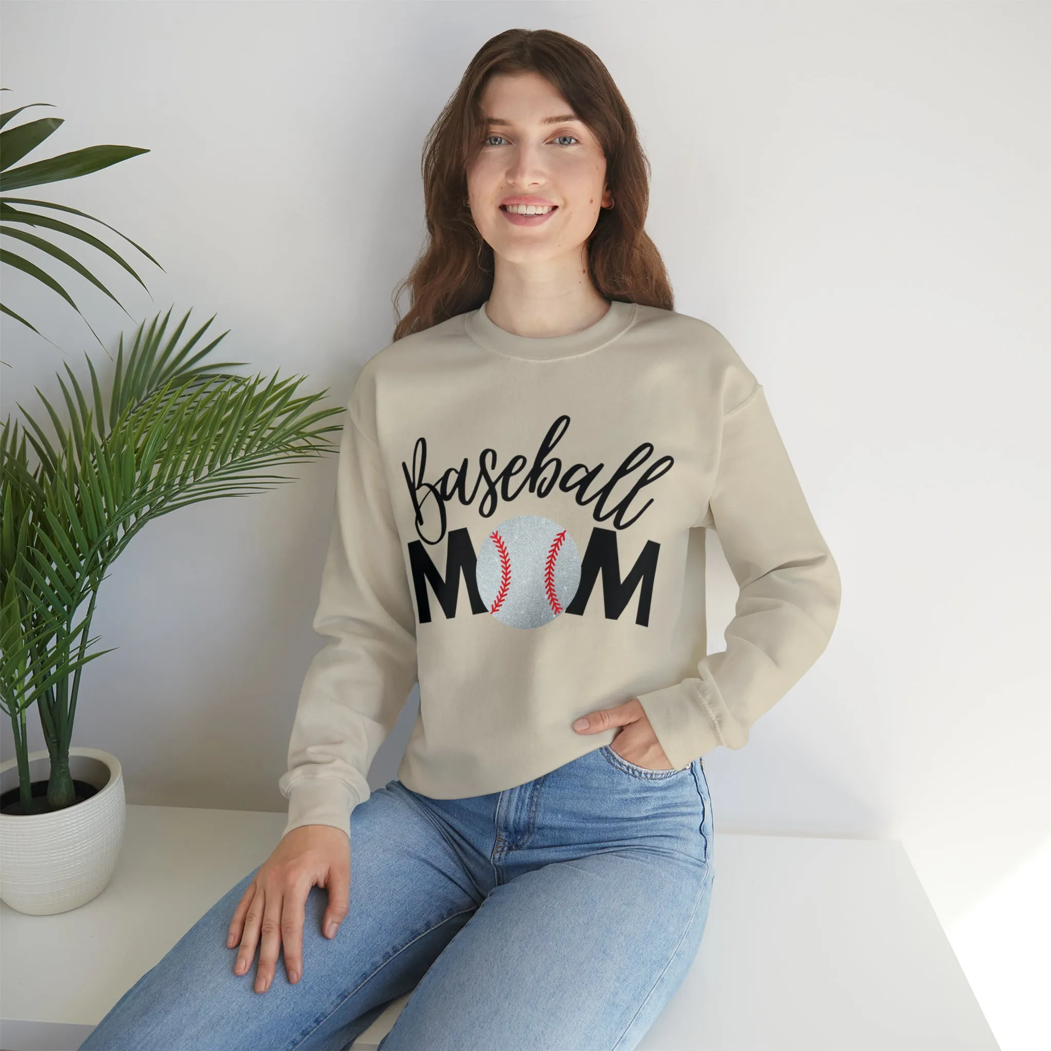 Baseball Mom Shimmer Crewneck Sweatshirt