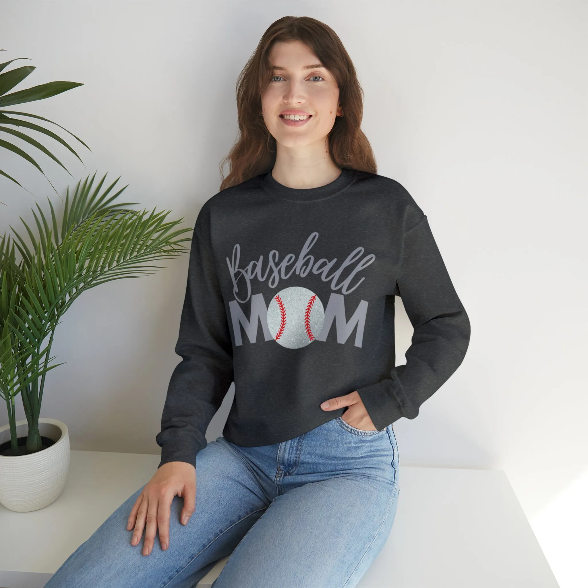 Baseball Mom Shimmer Crewneck Sweatshirt