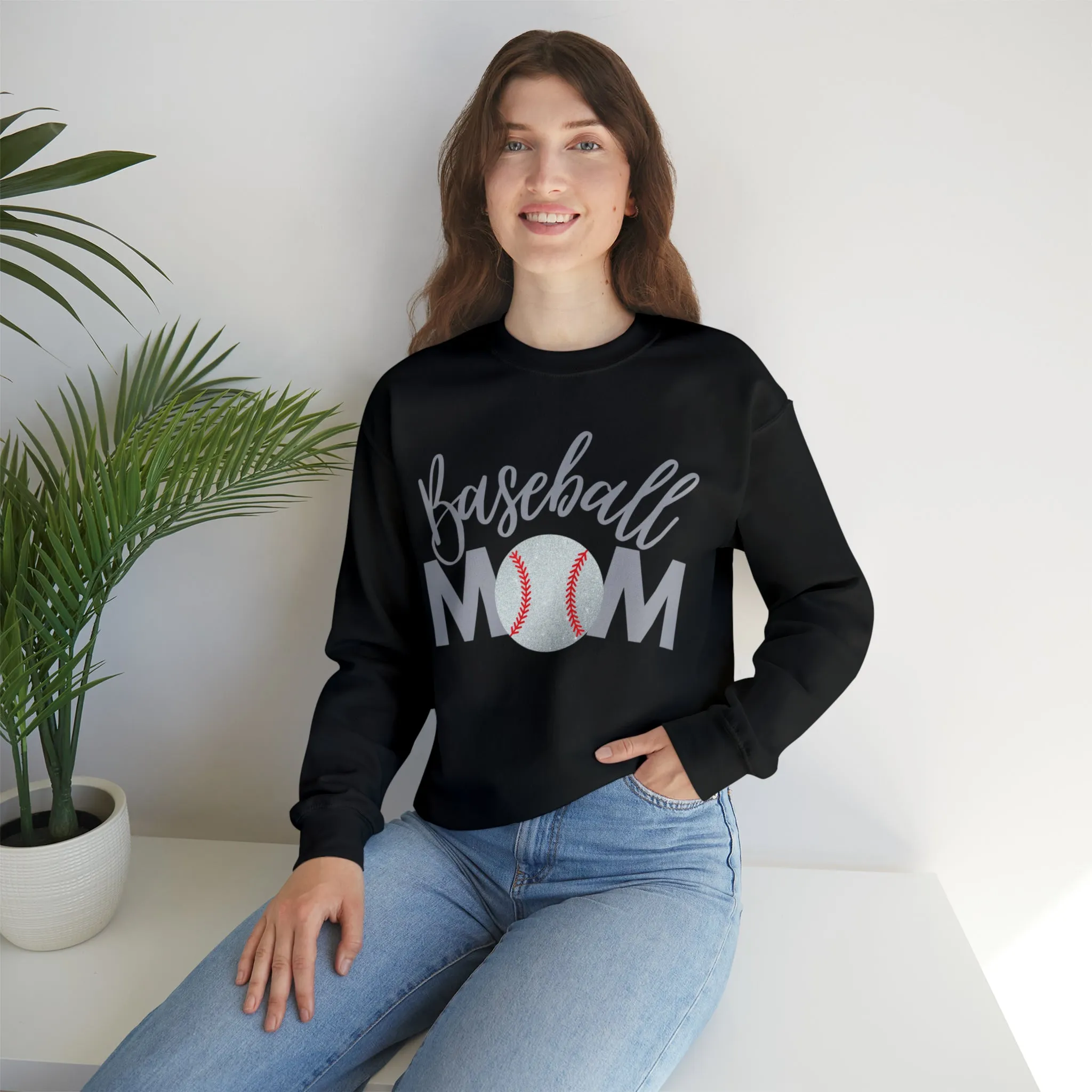 Baseball Mom Shimmer Crewneck Sweatshirt