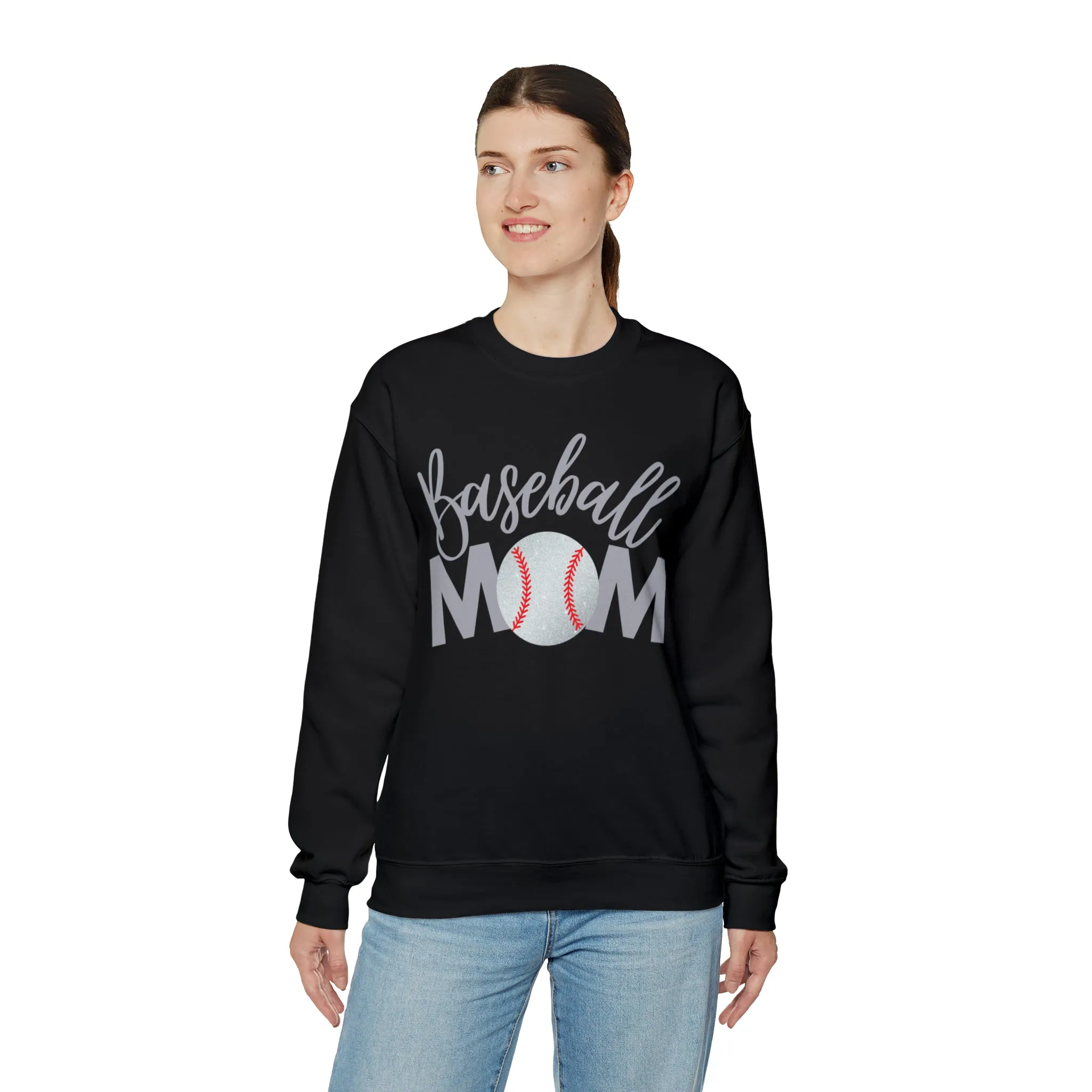 Baseball Mom Shimmer Crewneck Sweatshirt