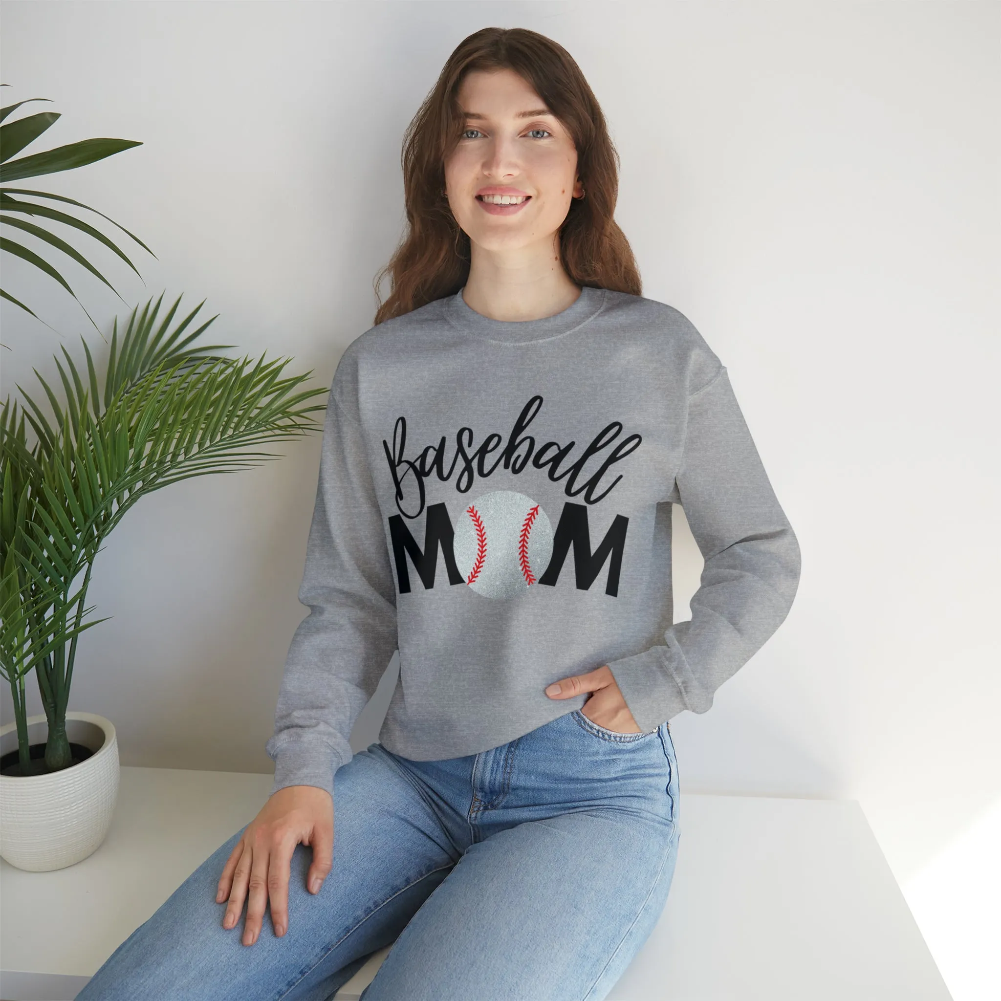 Baseball Mom Shimmer Crewneck Sweatshirt
