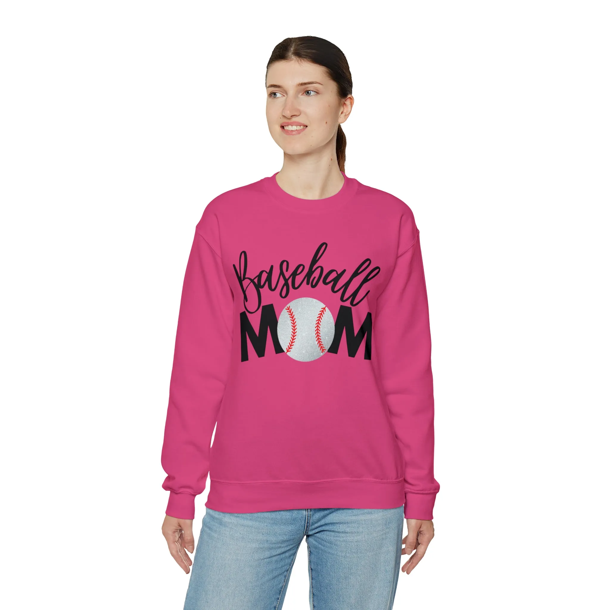 Baseball Mom Shimmer Crewneck Sweatshirt