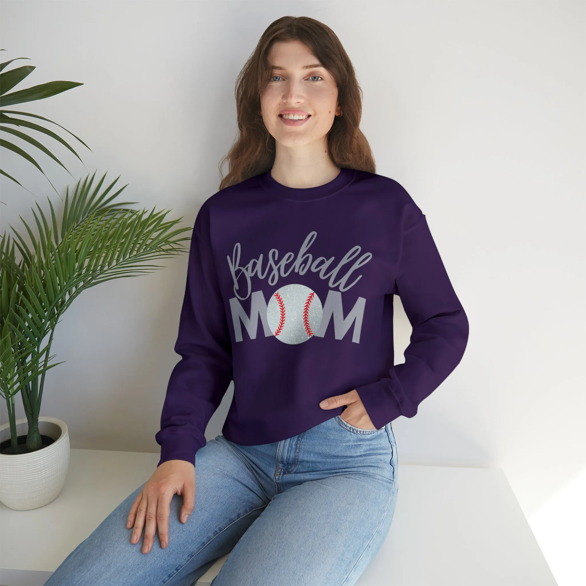 Baseball Mom Shimmer Crewneck Sweatshirt