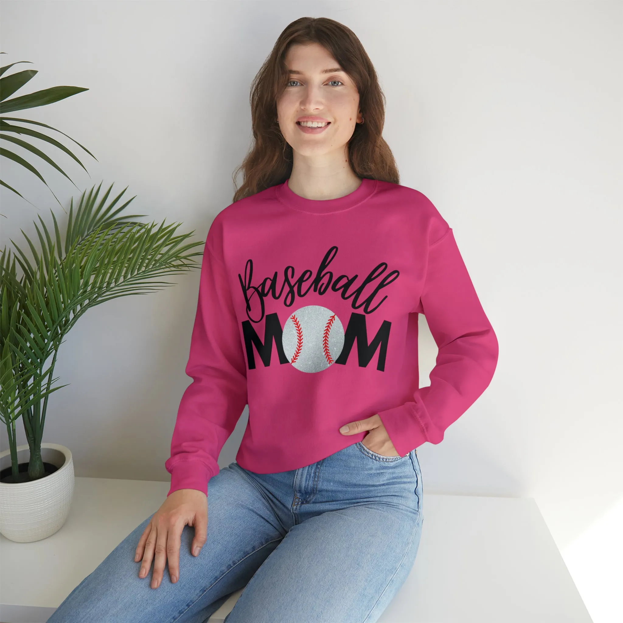 Baseball Mom Shimmer Crewneck Sweatshirt