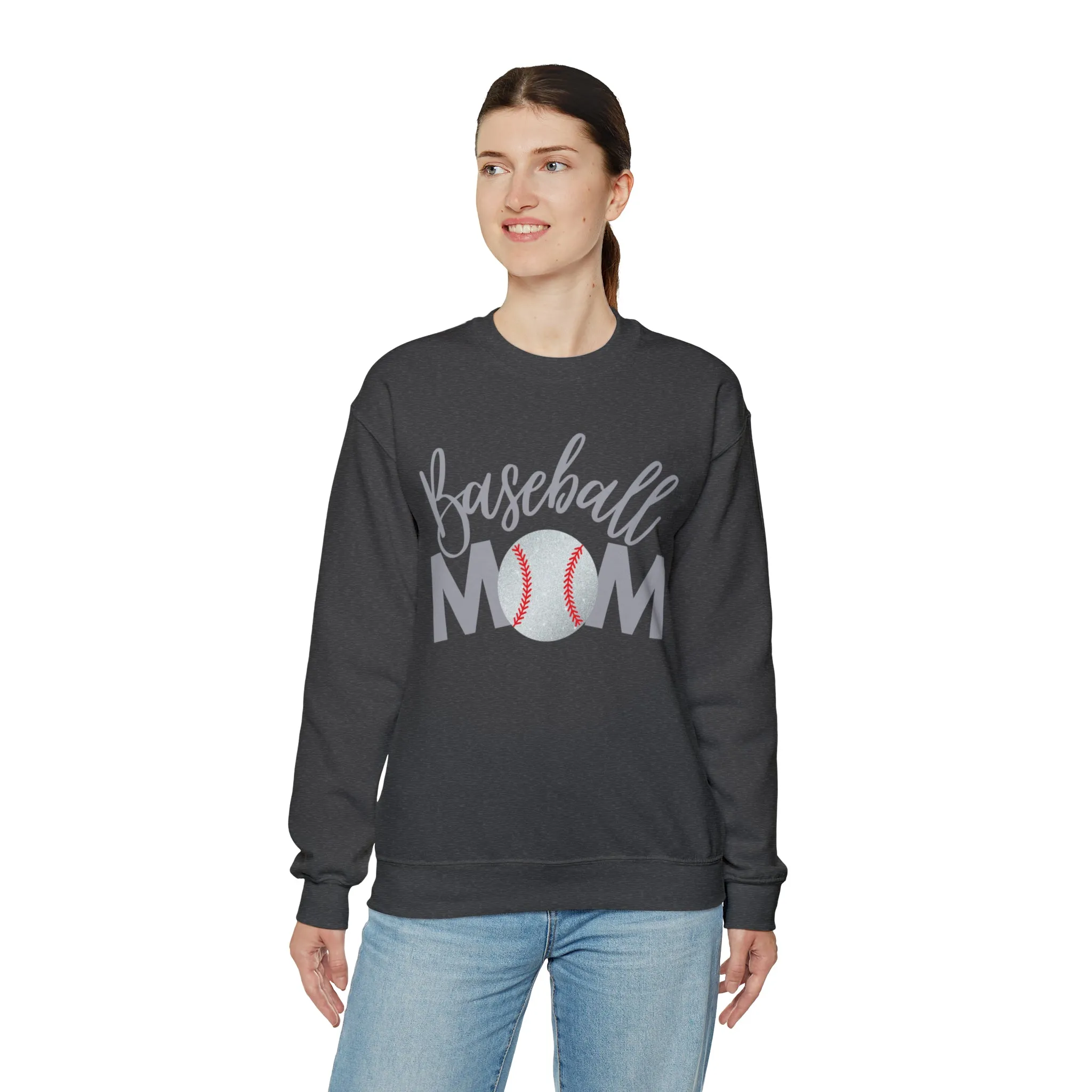 Baseball Mom Shimmer Crewneck Sweatshirt