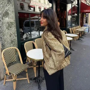 Be Extra! Sequin Shiny Chic Cropped Jacket