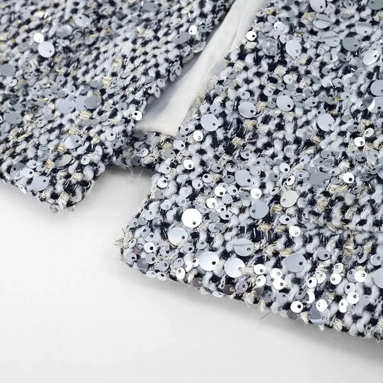 Be Extra! Sequin Shiny Chic Cropped Jacket