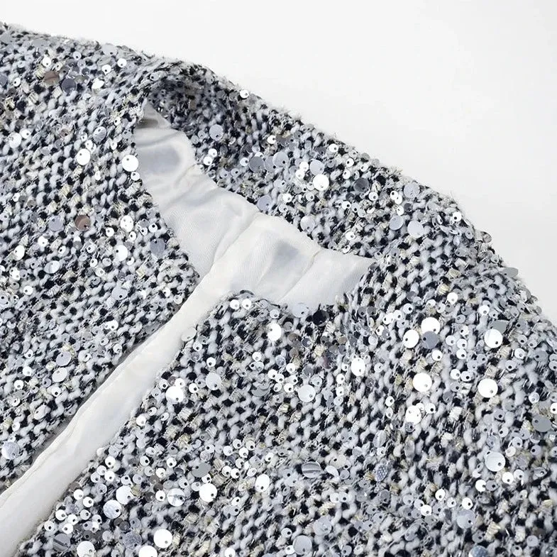 Be Extra! Sequin Shiny Chic Cropped Jacket