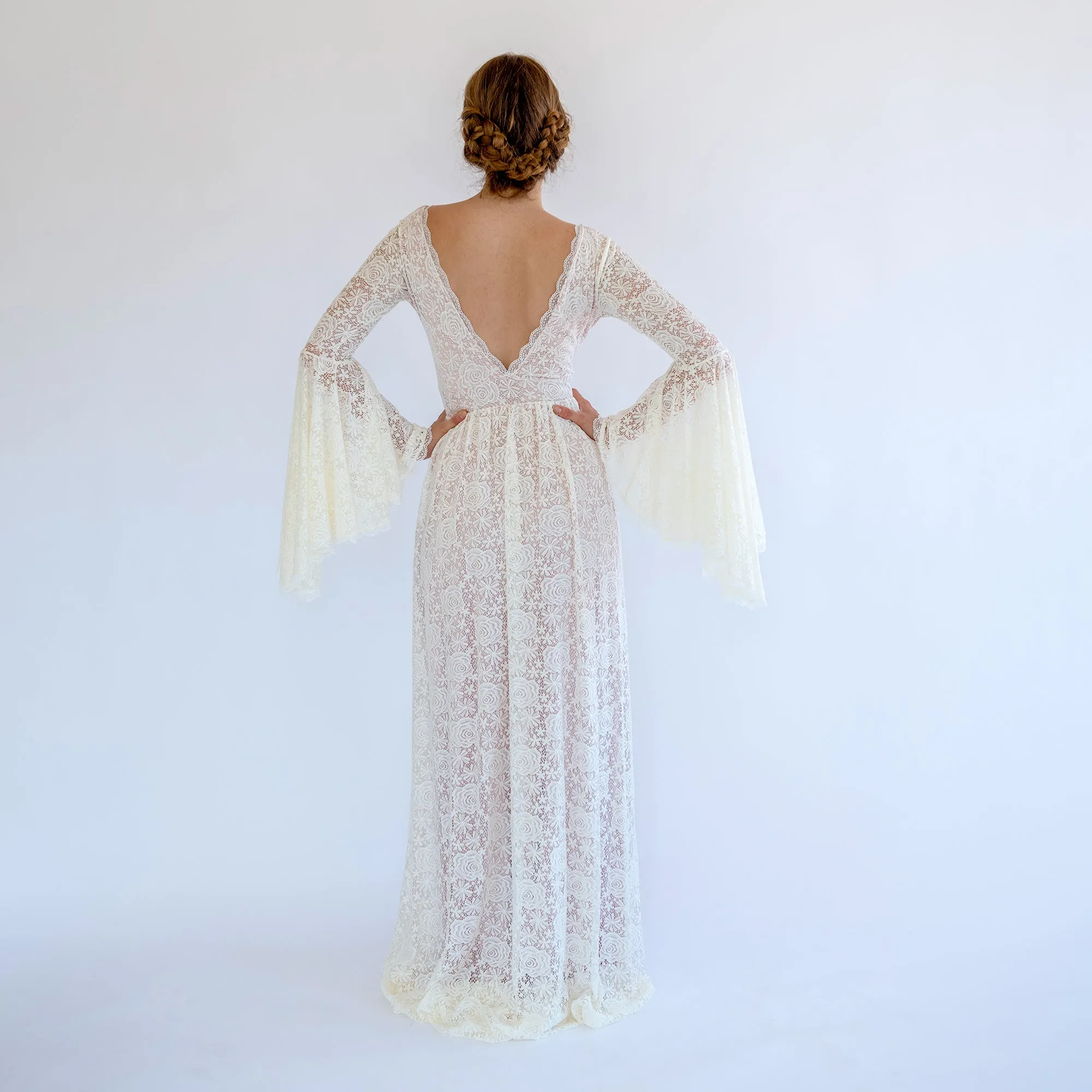 Bell Sleeve Wedding Dress #1508